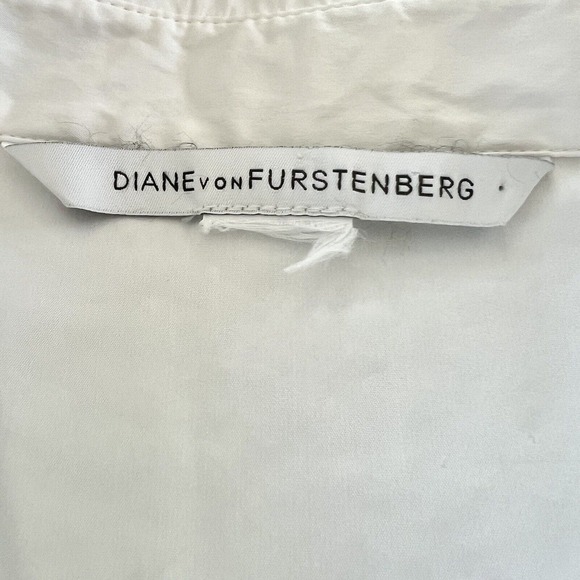 Diane Von Furstenberg DVF Sz Large Alison Drop Waist White & Red Pleated Dress - Picture 11 of 16